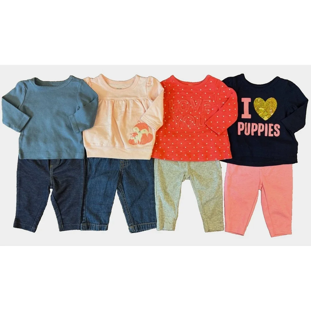 Baby Girl 3 Months Outfits Leggings Pants Shirts Long Sleeve Clothes Lot Puppies